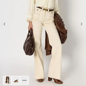 Gerard Darel Anna wide leg jeans ecru